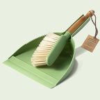 Dust Pan and Brush Set - Small Dustpan and Brush Set, Handheld Broom and Dustpan Set, Brush and Dust Pan Set for Car, Pet Care, Office, 14 x 8.7 inch, Green
