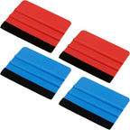 4Pcs Plastic Felt Edge Squeegee Tool Vinyl Squeegee 4 Inch for Window Tint, Wallpaper, Decal Sticker, 2 Blue & 2 Red