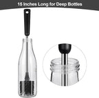 4 Pack Water Bottle Brushes with Straw Cleaner, Stainless Steel Handle Baby Bottle Brush Cleaner, Kitchen Scrub Cleaning Brushes for Cup, Wine Glasses, Coffee Mugs, Tumblers, Wine Decanters, Black