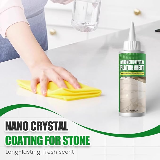 Nano Crystal Coating Agent For Tile & Furniture, Granite Countertop Cleaner and Sealer with Protection, Quartz Marble Stone Polish Cleaner for Permanent Hold & Shine Effect Fast Drying (1PCS)