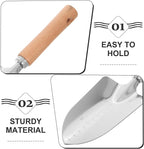 Wood Handle Gardening Shovel and Hand Trowel for Outdoor Planting and Digging, Wide Blade Small Spade Garden Tool with Sturdy Wooden Handle for Lawn and Vegetable Beds
