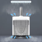 Sellemer Toilet Brush and Holder Set for Bathroom, Flexible Toilet Bowl Brush Head with Silicone Bristles, Compact Size for Storage and Organization, Ventilation Slots Base (1 Pack, White)