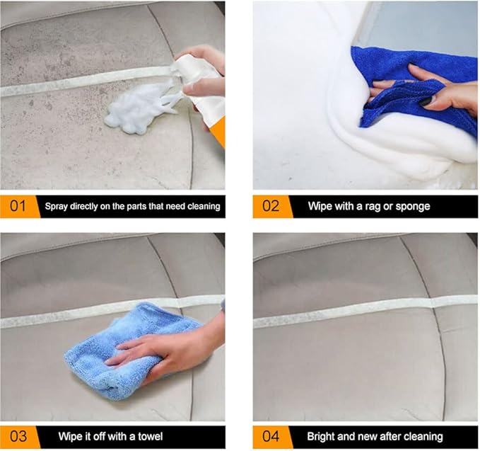 2 PCS Multipurpose Foam Cleaner Spray, Foam Cleaner for car and House, Leather Decontamination, Multi-Functional Foam Cleaner, All-Purpose Household Cleaners for Car and Kitchen