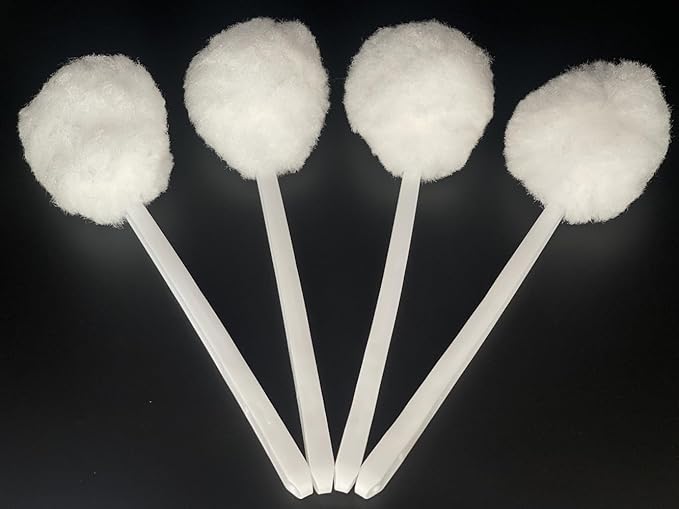 Bowl Brush Toilet Cleaning Brush Set Soft Polyester Head 15x5 inches White (4PacK)