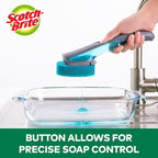 Scotch-Brite Advanced Soap Control Heavy Duty Dishwand, 1 Dish Wand, Prevents Soap from Leaking, Leak-Free Guarantee, Best for Cast Iron Skillets & Grill Grates, Fits all Scotch Brite Refills