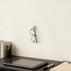 8pcs Wall Mounted Sunglass Holder - 180° Folding Eyewear Storage Organizer - Adhesive Glasses Holder for Home Office Car Driver Workshop White