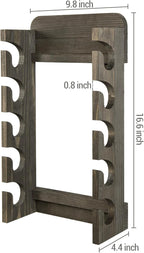 MyGift Hat Organizer for Baseball Caps, Wooden Vertical Hat Rack Wall Mounted with 10 Hooks, Rustic Gray Solid Wood Hanging Hat and Garment Holder