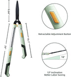 PrunePro Extendable Hedge Shears (27"-35") | Wavy Stainless Steel Blades | Teflon Coated for Smooth Cuts | Lightweight Adjustable Garden Clippers for High Hedges & Bushes