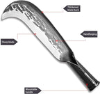 Machete for Yard Work Billhook Sickle Knife Brush Clearing Sickle Knife with Sheath - Perfect Brush Axe for Survival Cut Machete,Ideal for Camping,Gardening, Land Management,