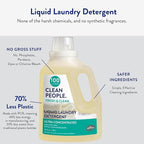 The Clean People Liquid Laundry Detergent - Recyclable Packaging, Stain Fighting - Ultra Concentrated, Laundry Soap - Fresh Scent, 50 fl oz