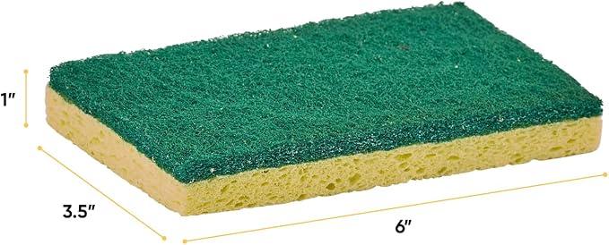 Kitchen Sponges for Washing Dishes, Non-Scratch Cellulose Dish Scrub Sponges, Cleaning Sponges for Household Use, Safe Cleaning Products, Kitchen Sponges Pack of 12, by Superio