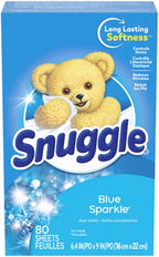 Snuggle Fabric Softner Dryer Sheets, 80 Count (Pack of 4) (80 Sheets, Fabric Softner Dryer Sheets Blue Sparkle (Pack of 4))