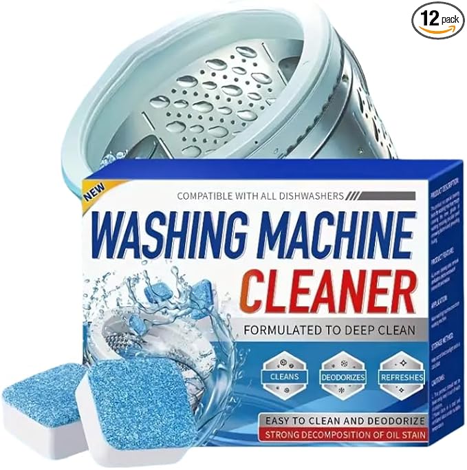 Deep Cleaning Washer Tablets, 12-Pack – Drum, Tub & Seal Care for Front and Top Load Washers, Easy Use, Keeps Washer Fresh and Running Smooth
