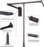 Pull Down Closet Rod for Hanging Clothes, Retractable Wardrobe Hanger for Cabinet Inside Width 35"~47.2", Aluminium alloy Tubing with Plastic Housing, 44 lb Weight Rating
