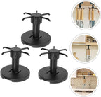 Lurrose 3pcs Rotating Kitchen Utensil Hooks Set, Black Metal Hanging Rack for Spatula Spoon Storage, Under Cabinet Organizer for Kitchen Cooking Tools