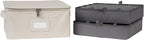 Covermates Keepsakes - Adjustable Zip-Top Storage Box - Configurable FlexGrid Compartments - Heavy Duty Polyester- Reinforced Handles - Stackable Design - Indoor Storage, Beige Heather