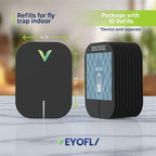 VEYOFLY Fly Trap Indoor Refill, Fruit Fly Traps, Gnat Traps for House,Fly Catcher, Fly Trap,Plug in Catch for Fruit Flies,Moths,Gnats, Mosquito Trap (Pack of 10 Refills-Black)