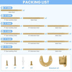 Closet Rods for Hanging Clothes, 17 to 28 Inch Heavy Duty Stepless Adjustable Closet Hanging Rod, 1.3 Inch Diameter Metal Closet Rod for Wardrobes Laundry Bedroom RV, Gold