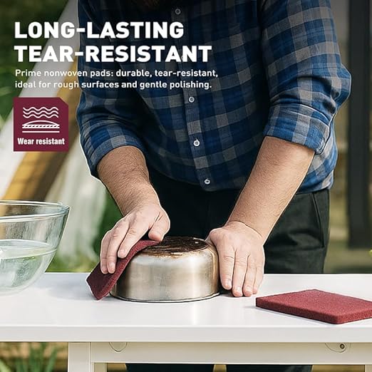 S SATC 6”×9” Maroon Scuff Pads, Pack of 20 Automotive Pads with Aluminum Oxide, Premium Sanding Pads for Surface Preparation, Scratch Removal, Paint Color Blend Prep, Automotive Autobody, Woodworking