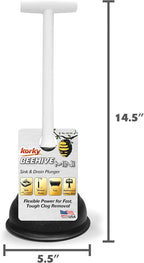 Korky Beehive Mini Sink and Drain Plunger - Works for Bathrooms, Kitchens, Sinks, Baths and Showers - Strong Suction Power for Easy Clog Removal