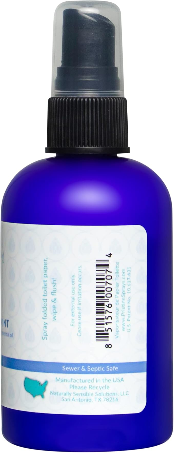 Pristine Toilet Paper Spray: As Seen on Shark Tank, the More Natural Alternative to Flushable Wet Wipes & Personal Cleansing Wipes, Spray Dry Toilet Paper to Create a Flushable Wipe - Peppermint
