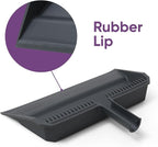 Superio 3-Pack Wide Plastic Dustpan with Comb - 16" Wide, Rubber Lip, Broom Handle Clip, Grey