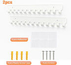 2 Pack Necklace Holder - Hanging Jewelry Organizer, Self-Adhesive, Wall Mount (White)