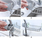 Sink Caddy Organizer, Stainless Steel Faucet Storage Rack Sponge Holder for Kitchen Accessories(Silver)