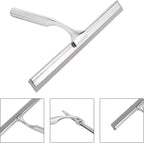 Ettori Shower Squeegee Clear Glass Wall Cleaner Stainless Steel with Suction Storage Hook -10'', Chrome