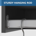 MODCART Medium Double Hanging Closet Unit, Modular Closet System, Wood Closet System Organizer with Storage for Walk In Closets, Clothing Rack Closet for Hanging Clothes, Bedroom, Black, 22.5"W