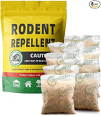 Rodent Repellent, Mice Repellent, Peppermint Rat Repellent, Keep Rodents Out of House/Cars/Rvs/Garages, Natural Mouse Repellents, Indoor & Outdoor 3 Months Protection, 8P