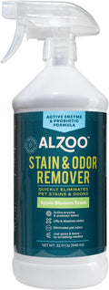 ALZOO Stain & Odor Remover, Quickly Lifts & Dissolves Pet Stains & Helps Eliminate Odors, 100% Plant-Based Active Ingredients, Apple Blossom Scent, 32 Fl. Oz Spray Bottle
