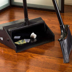Restaurantware RW Clean 11.8 x 11 x 34 Inch Stand Up Dustpan 1 With Handle Lobby Dustpan - Broom Sold Separately With Broom Clip Black Plastic Long Handle Dust Pan Lightweight Heavy-Duty