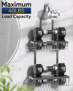 YASONIC Shower Caddy Hanging, Never Rust Shower Organizer Hanging, Aluminum Shower Racks for Inside Shower with Hooks for Razor, Bathroom Organizers and Storage with Soap Holder, Grey