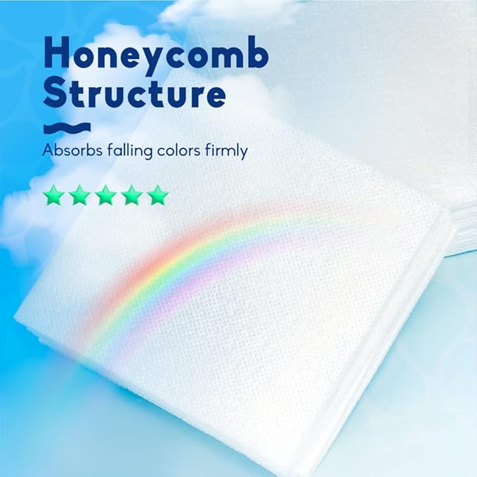 Color Absorber Laundry Sheets 80 Count, Dye Catcher to Prevent Clothes from Smearing, Fragrance Free Color Trapping Sheets for Home School or Apartment