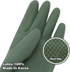 HOMSSEM Dishwashing Gloves - 2 Pairs Premium Rubber Gloves for Cleaning - Urban Gray, Green, Blue