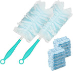 360° Heavy Duty Duster Refills for Swiffer,40 Count Duster Refills with 2 Handle,Dusting Furniture, Blinds, Ceiling Fans, Walls, Feather & Microfiber, Unscented,Disposable