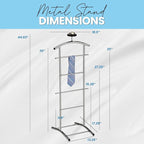 Kings Brand Furniture - Lebedev Metal Suit Valet Stand, Clothes Rack, Chrome
