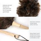 Ostrich Feather Duster 16 inch Feather Duster Fluffy Natural Genuine Ostrich Feathers with Wooden Handle and Eco-Friendly Reusable Handheld Ostrich Feather Duster for Cleaning Supplies