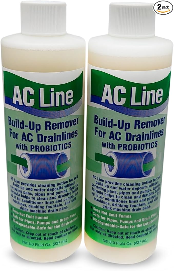 AC Drain Line Cleaner - 2 Pack / 6 Month Supply - Cleans HVAC drain lines, AC line cleaner, condensate lines, fountain drink drain lines and more