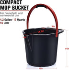 Matthew Cleaning 4.2 Gallon Mop Bucket, Heavy Duty Plastic Cleaning Bucket with Built-in Pour Spout, Mop Holder and Comfort Grip Handle, House and Commercial Cleaning Supplies, 3 Pack Mixed Color