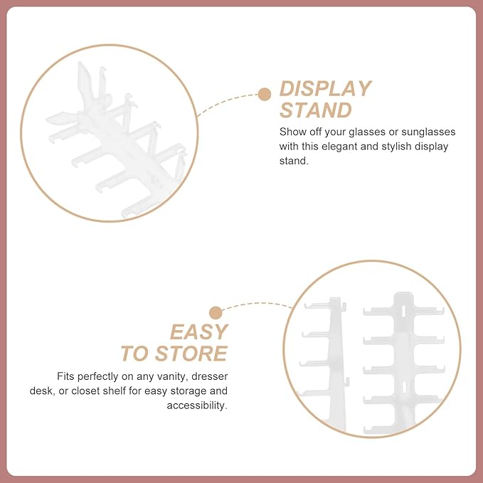 Luxshiny 6-Tier Plastic Sunglasses Organizer Display Rack Eyeglasses Holder Stand Multi-Layer Glasses Storage for Desk Countertop Eyewear Organizer for Home and Office