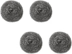 TopHomer 4 Pcs Stainless Steel Wire Balls Scrubbing Scouring Pad for Removing Heavy Dirty Home Cleaning Tools Easy to Clean