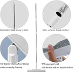 Multifunction Magic Broom, Silicone Floor Squeegee with 56" Long Handle, Rubber Sweeper, Air Broom for Floor Bathroom Kitchen Shower Tile Pet Hair Fur Marble Glass Water Window Foam Cleaning (Grey)