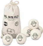 Wool Dryer Balls 6-Pack,Premium New Zealand Dryer Balls Laundry Reusable,100% Wool, Hand-Felted,Natural Fabric Softener, Reduces Clothing Wrinkles & Static Reduction,and Saves Drying Time