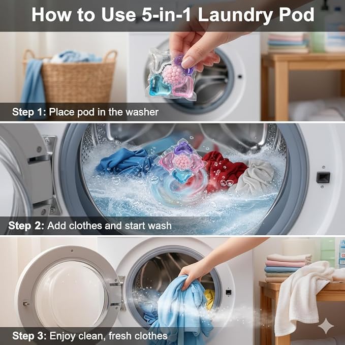 5 in 1 Laundry Beads - 5 in 1 Laundry Pods with Fabric Softener & Scent Beads(30PCS)