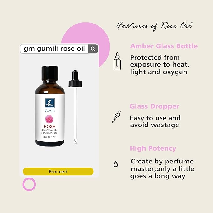 Rose Essential Oil, Home Fragrance Scent Oil for Diffuser, Skin, Hair, Candle, Soap, Dryer Balls, Laundry - 1 oz/30ml