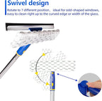 ITTAHO 81" Window Squeegee Cleaner, 2 in 1 Window Cleaning Tool Kit,Shower Squeegee with Extension Pole, Glass Cleaning Tools for Shower Glass, Indoor/Outdoor High Window Cleaning-Two Pads