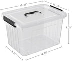 Cand 20 quart clear latching tote, 4 packs plastic storage boxes for organising