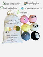 ZnX Wool Dryer Balls 6 Pack XL Eco-Friendly, Renewable and Biodegradable Crafted from 100% Organic New Zealand Sheep Wool, Wool Balls Replaces Dryer Sheets - Laundry Balls with Storage Bag